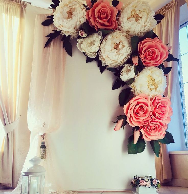 ᐉ украшение свадьбы большими цветами из изолона, бумаги - svadebniy-mir.su