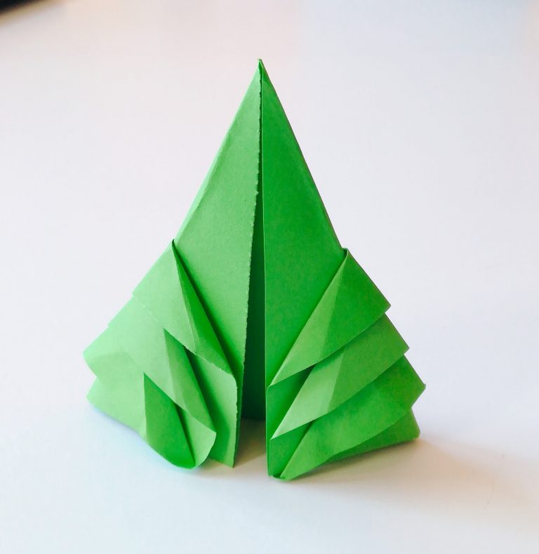 Елочка оригами из бумаги: пошаговая инструкция с фото и описанием