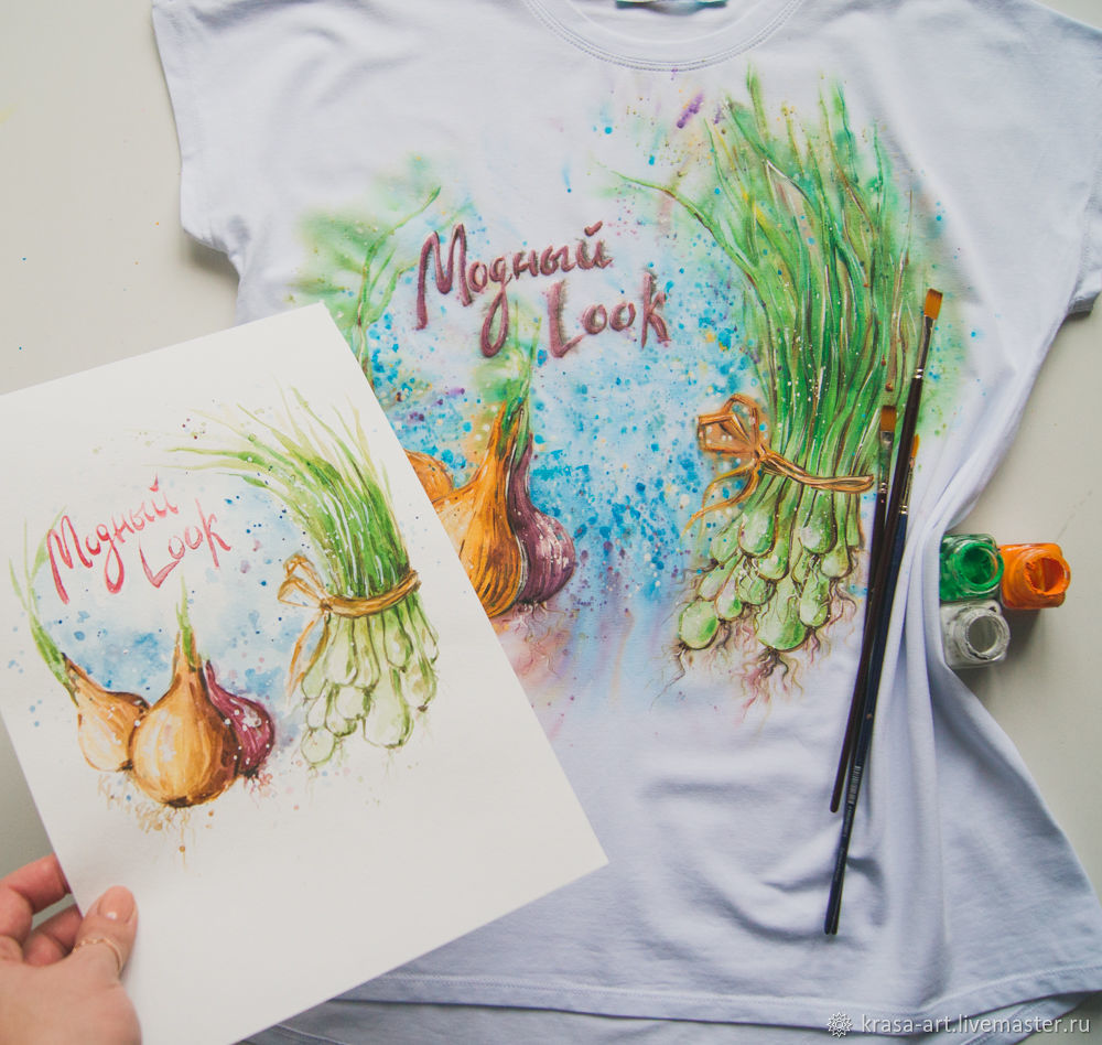 Мастер-класс по росписи летней футболки клубничный ля мурр | funny gifts