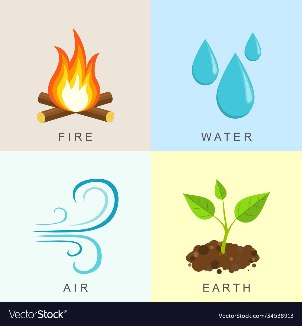 4 стихии-огонь, вода, земля, воздух