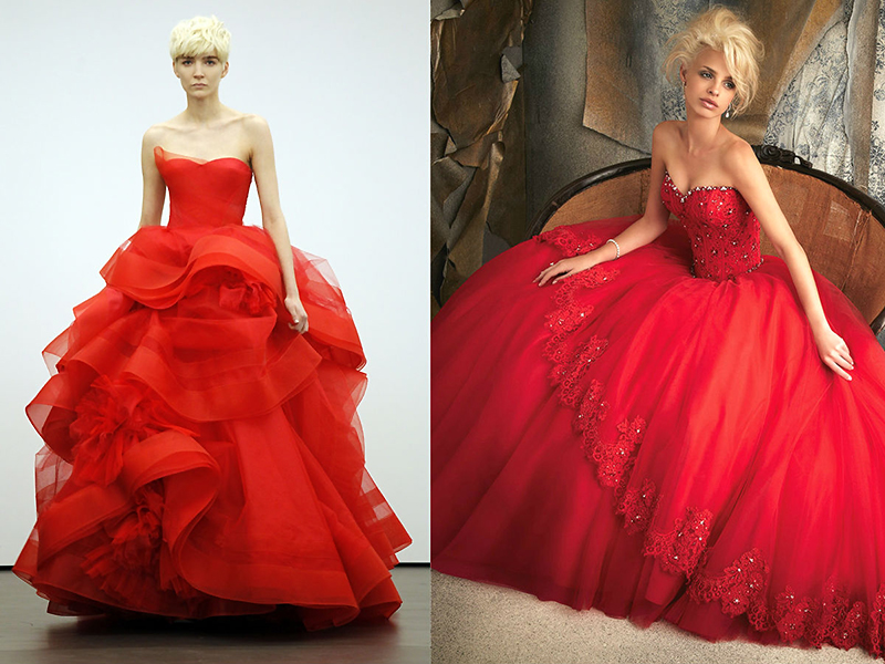 Красное свадебное платье: 100+ ярких фото образов, моделей, фасонов