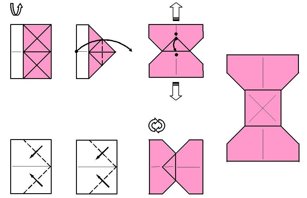 Оригами конфета схема