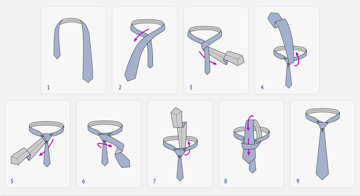 Как завязать галстук пошагово (20 популярных узлов для галстука)