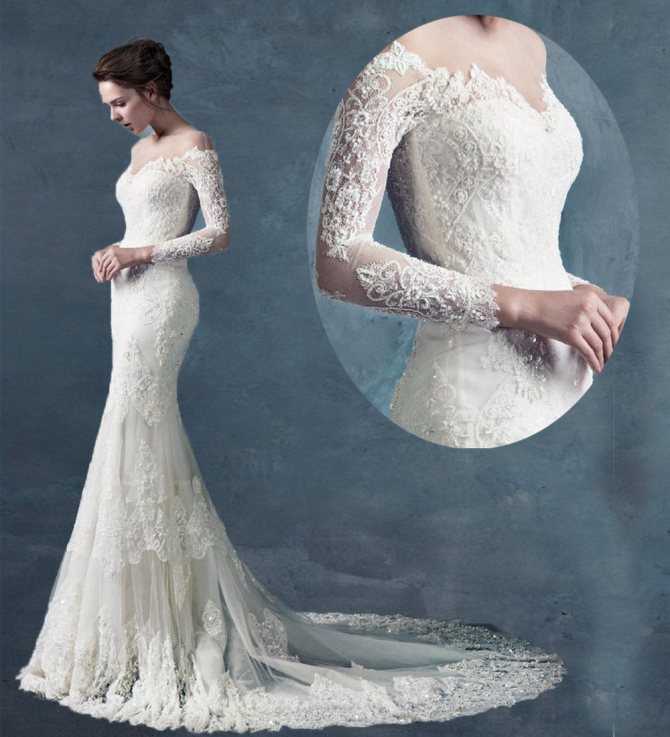 Платье для невесты силуэта «русалка»: выбор ткани и цвета