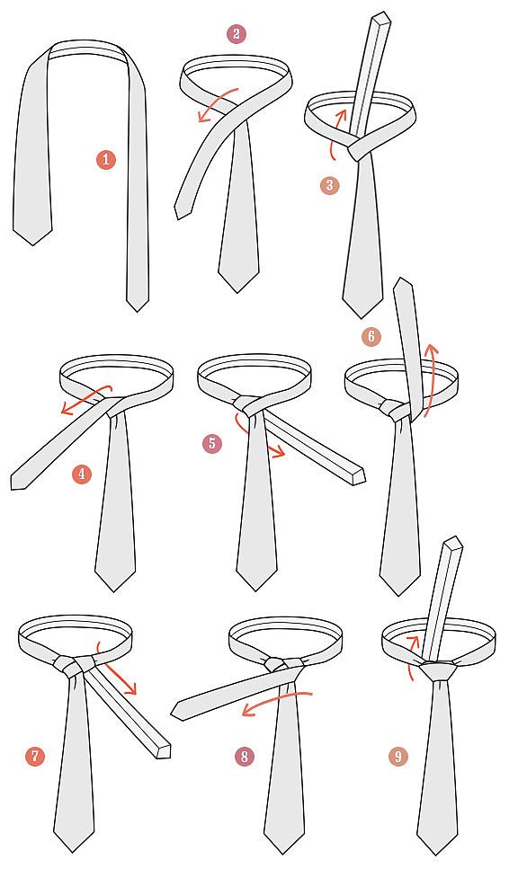 Как правильно завязать галстук пошагово, инструкция фото и видео